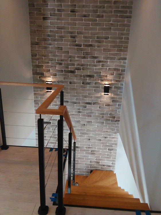 Modern Backsteinfliesen - grau