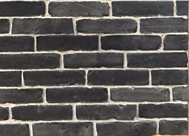 Modern Backsteinfliesen - schwarz