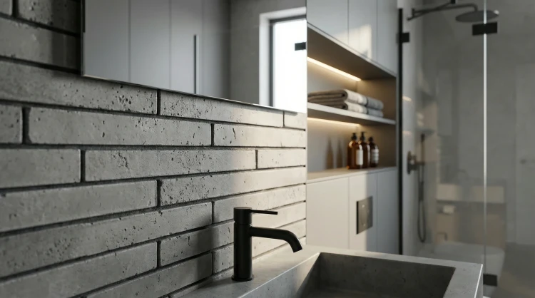 Rustic Lang 52 cm Concrete Ziegelfliesen